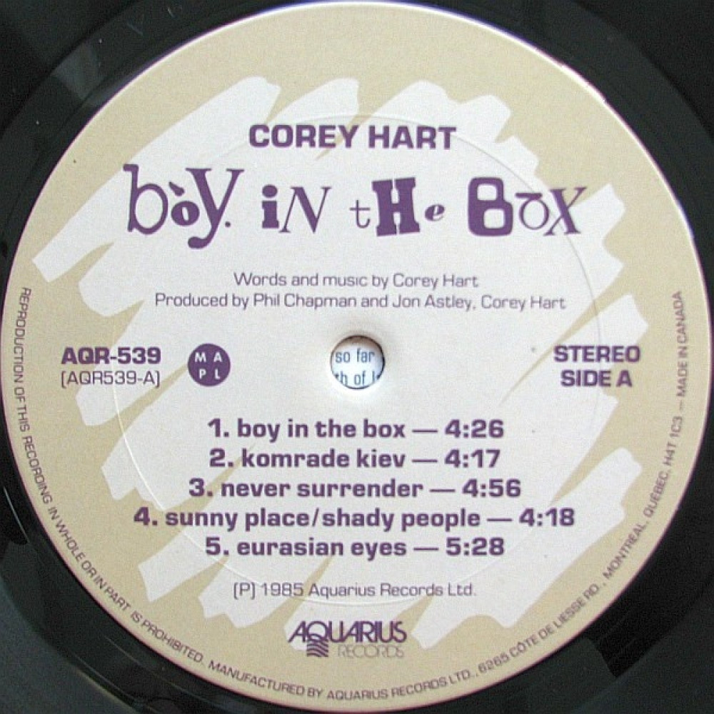 Corey Hart, Boy In The Box
