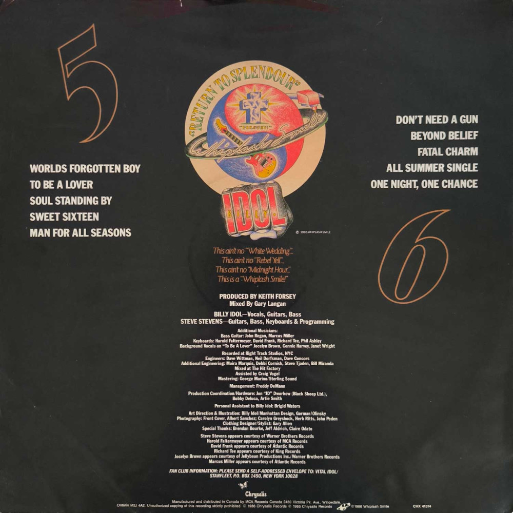 Billy Idol - Whiplash Smile (LP) Billy Idol - Whiplash Smile (LP)