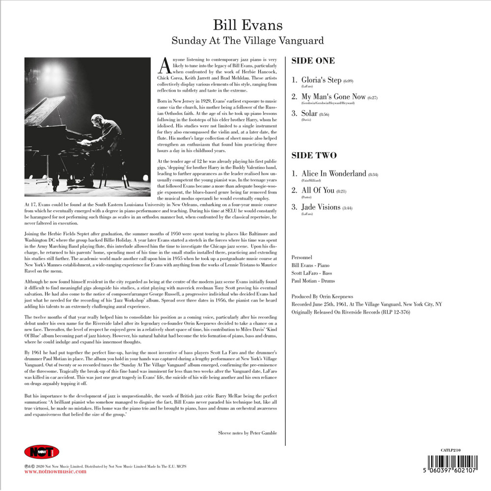 Bill Evans - Sunday At The Village Vanguard (LP)