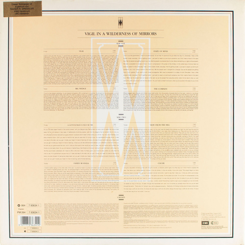 Fish, Vigil In A Wilderness Of Mirrors (LP)