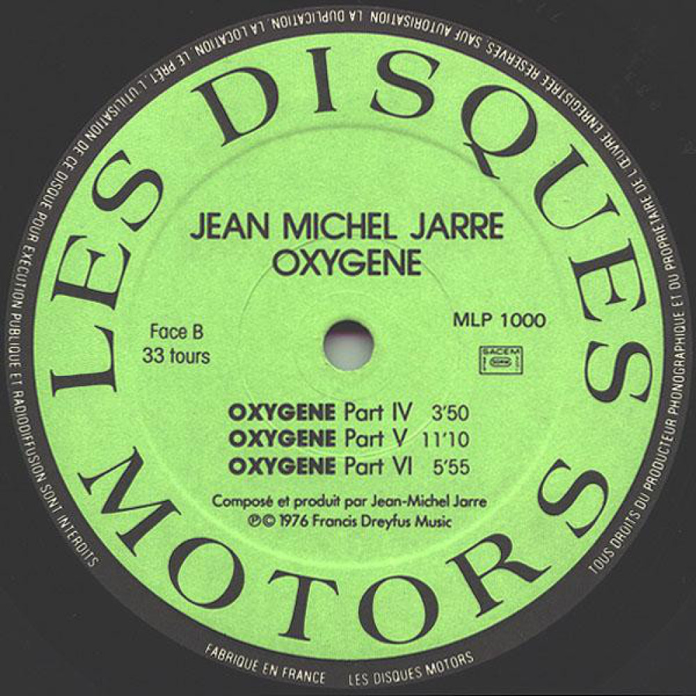 Jean-Michel Jarre, Oxygene (1976) (LP)
