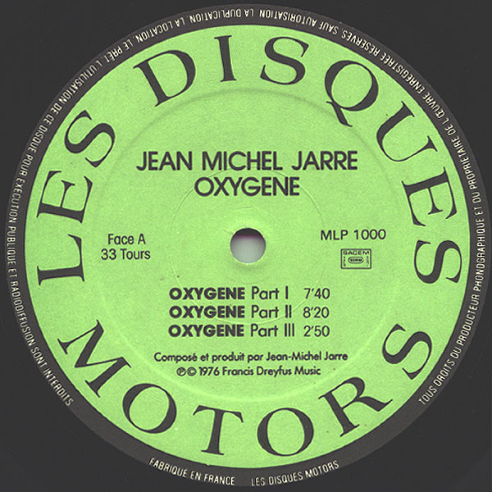 Jean-Michel Jarre, Oxygene (1976) (LP)