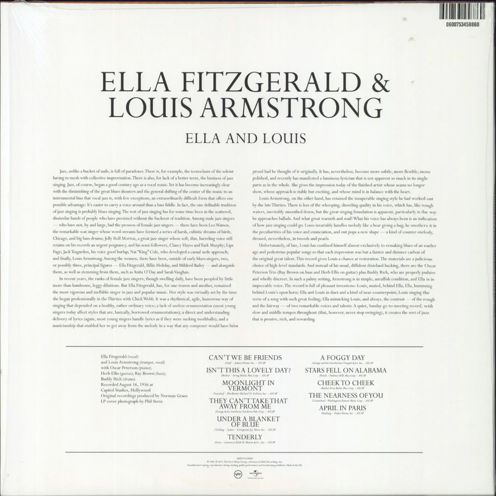Ella Fitzgerald / Louis Armstrong - Ella And Louis (LP)