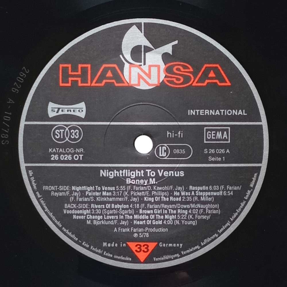 Boney M. - Night Flight To Venus (LP)
