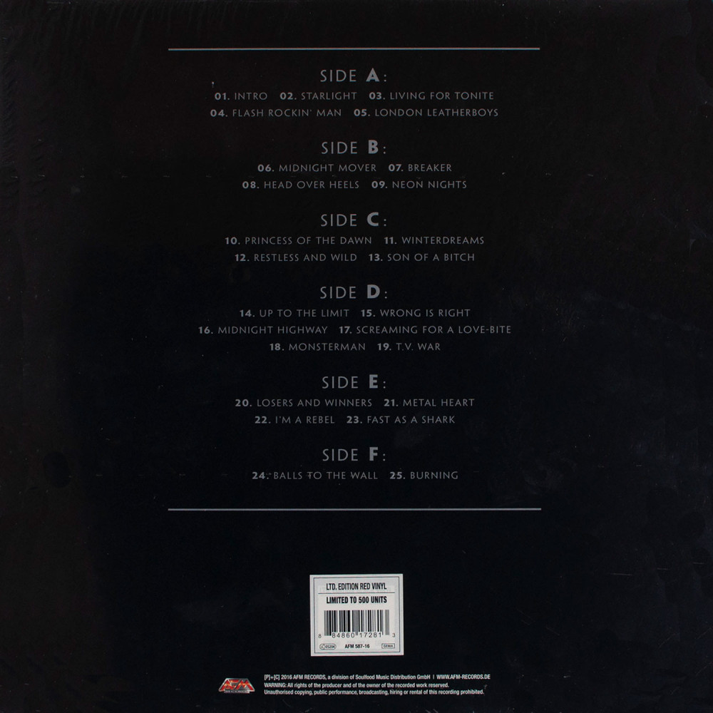 Dirkschneider - Live-Back To The Roots | Limited Edition Coloured Vinyl (3 LP)