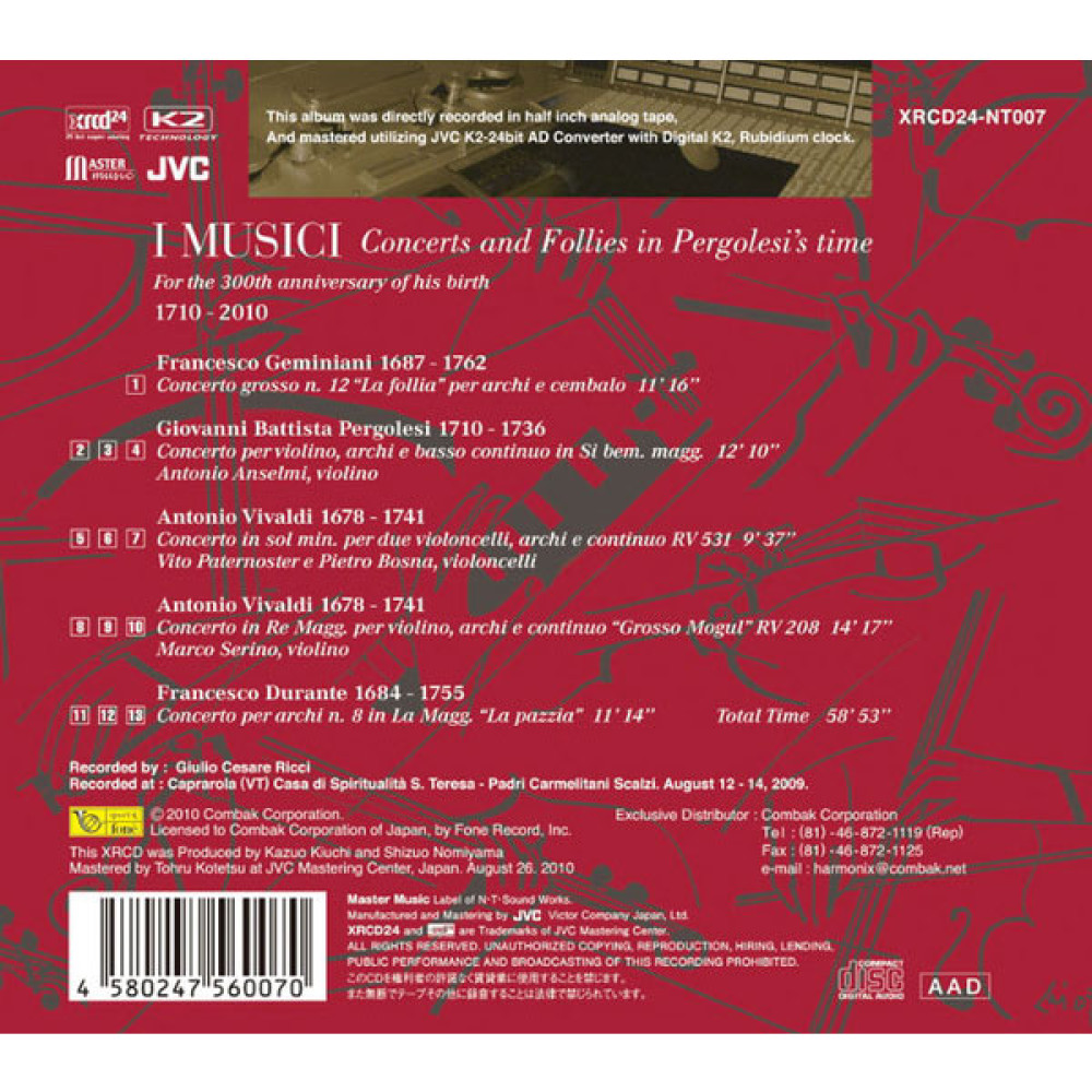 I Musici - Concerts And Follies In Pergolesi's Time (XRCD)