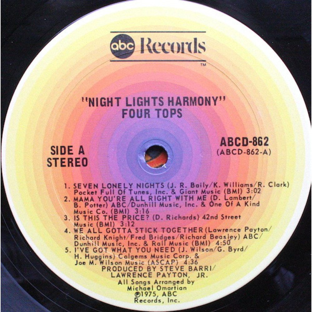 Four Tops, Night Lights Harmony (LP)