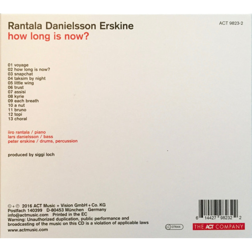Rantala, Danielsson, Erskine - How Long Is Now? (CD)