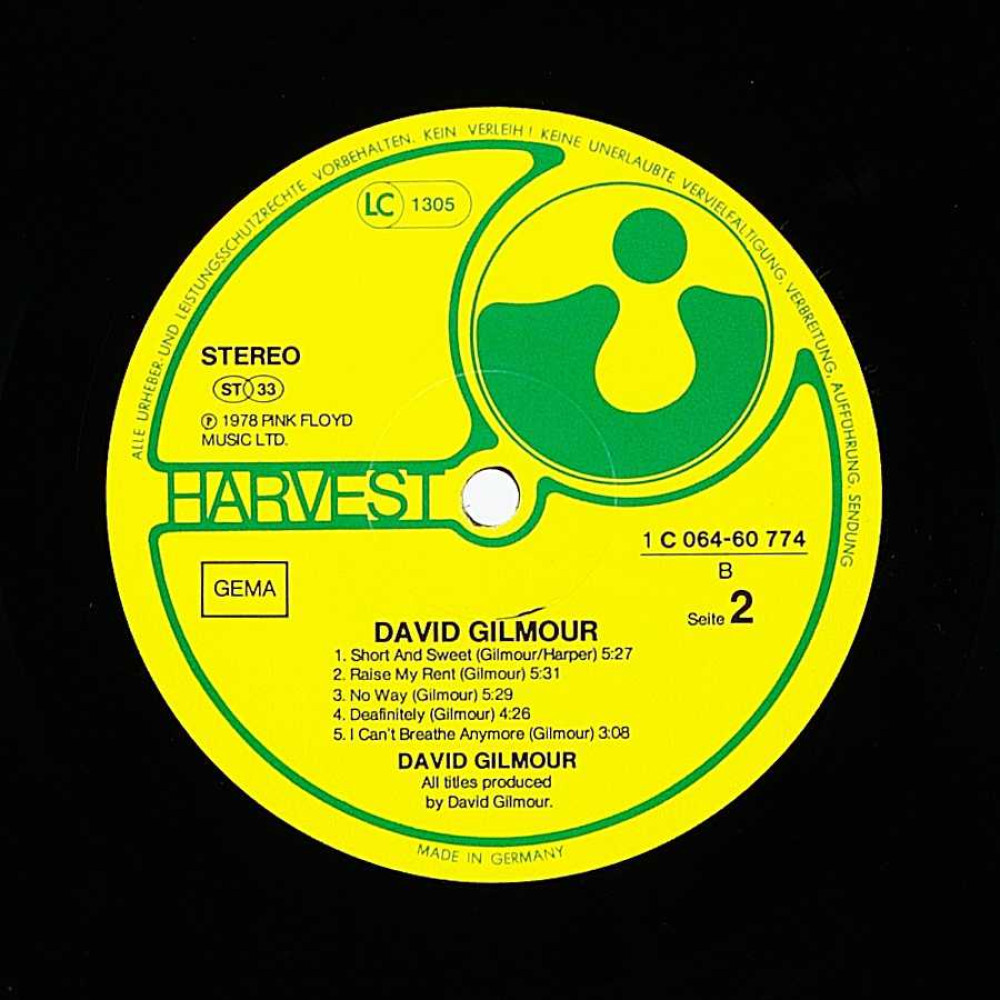 David Gilmour, David Gilmour (G/f) (LP)