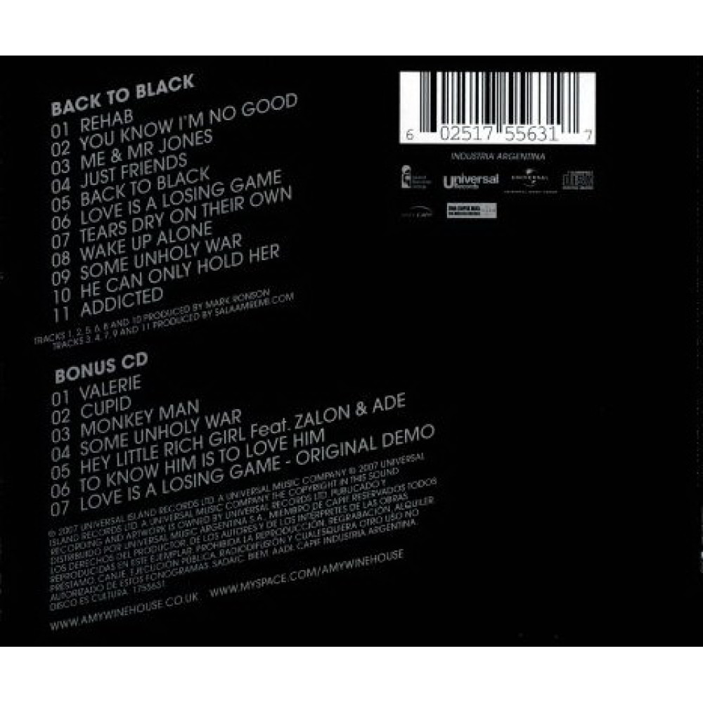 Amy Winehouse, Back To Black (2006) (Deluxe Edition + Bonus Disc)