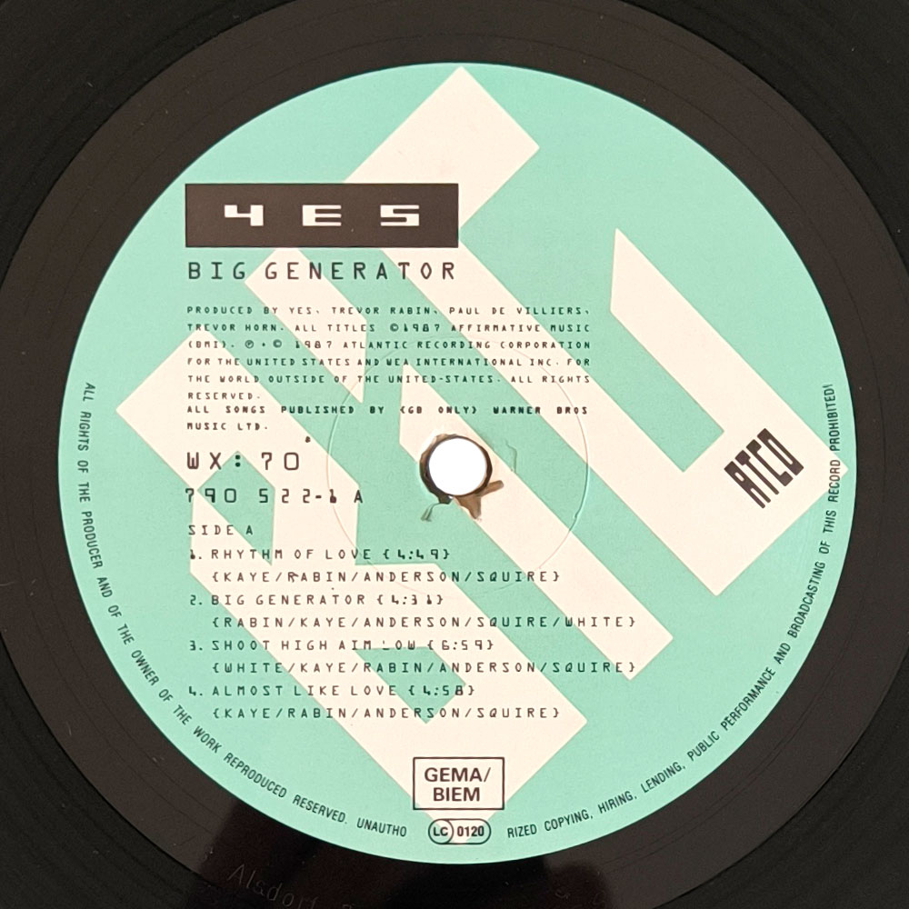 Yes - Big Generator (LP)