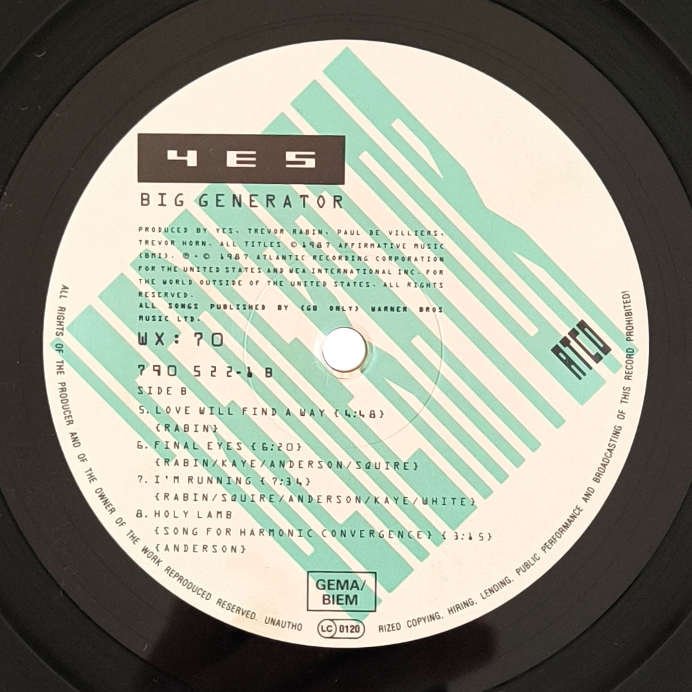 Yes - Big Generator (LP)