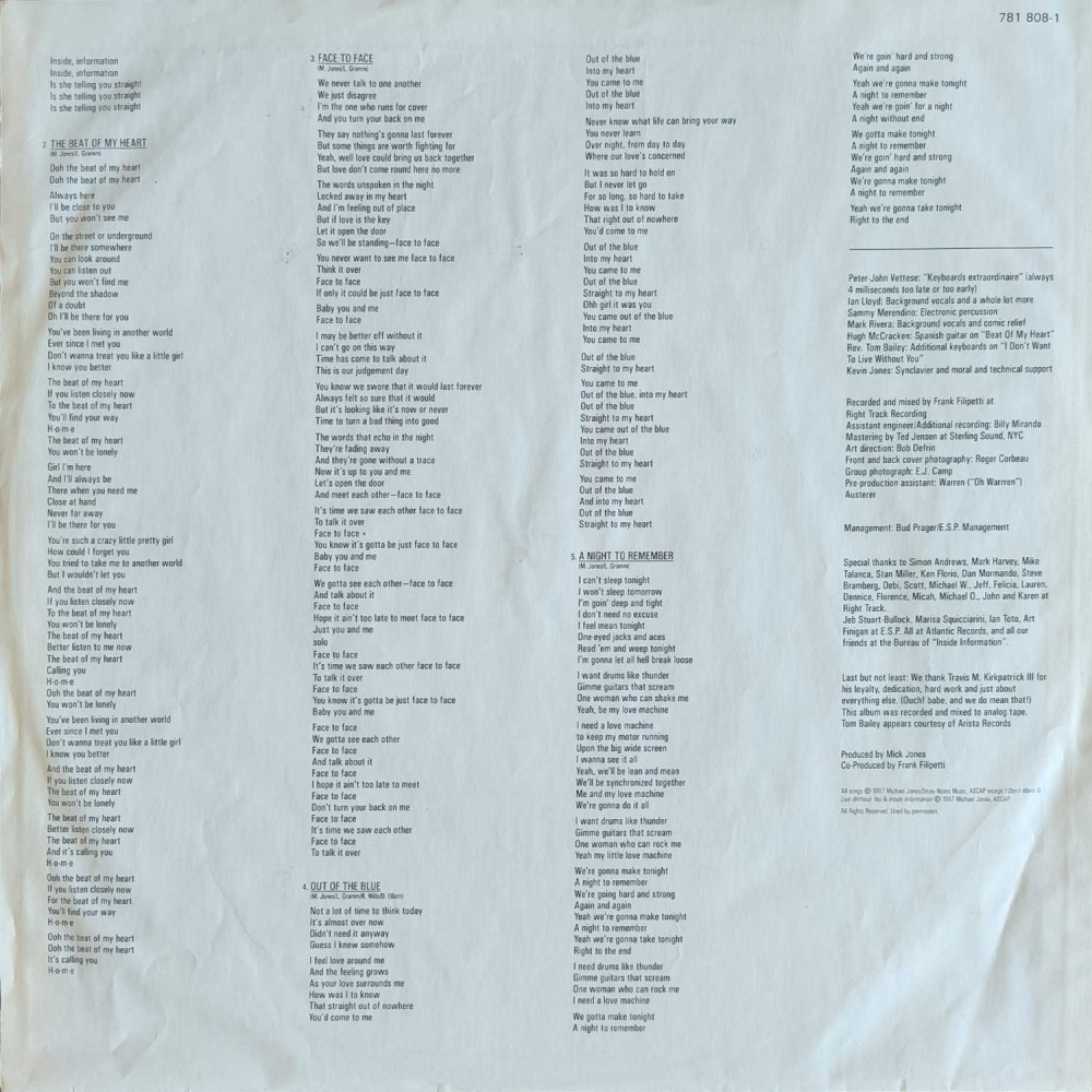 Foreigner - Inside Information (LP)