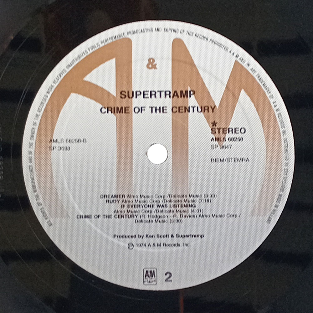 Supertramp - Crime Of The Century (1st press) (ins.) (LP)
