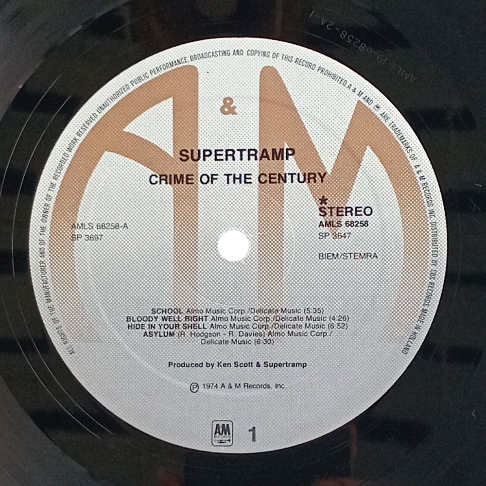 Supertramp - Crime Of The Century (1st press) (ins.) (LP)