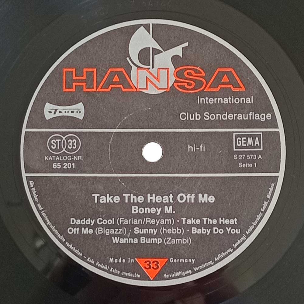 Boney M. - Take The Heat Off Me (LP)