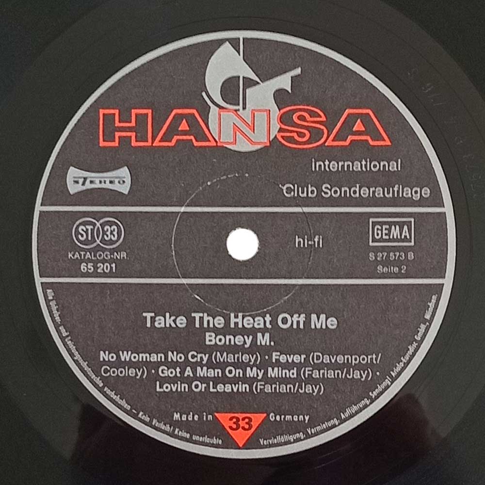 Boney M. - Take The Heat Off Me (LP)
