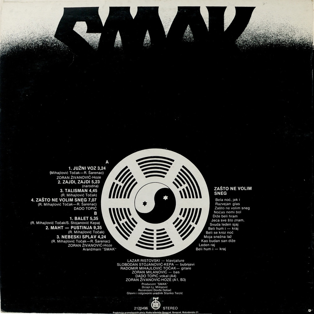 Smak - Zasto Ne Volim Sneg (LP)