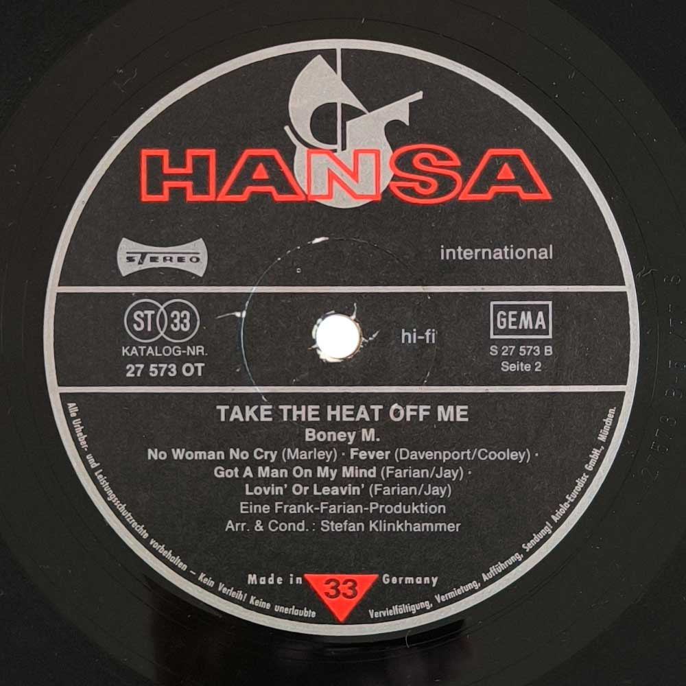 Boney M. - Take The Heat Off Me (LP)