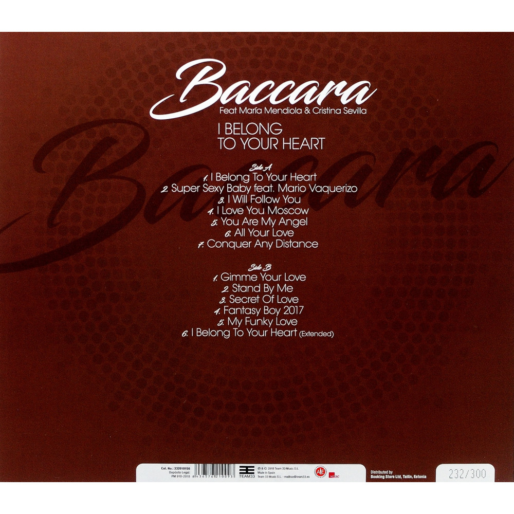 Baccara Feat María Mendiola & Cristina Sevilla - I Belong To Your Heart (Limited Edition) (LP)