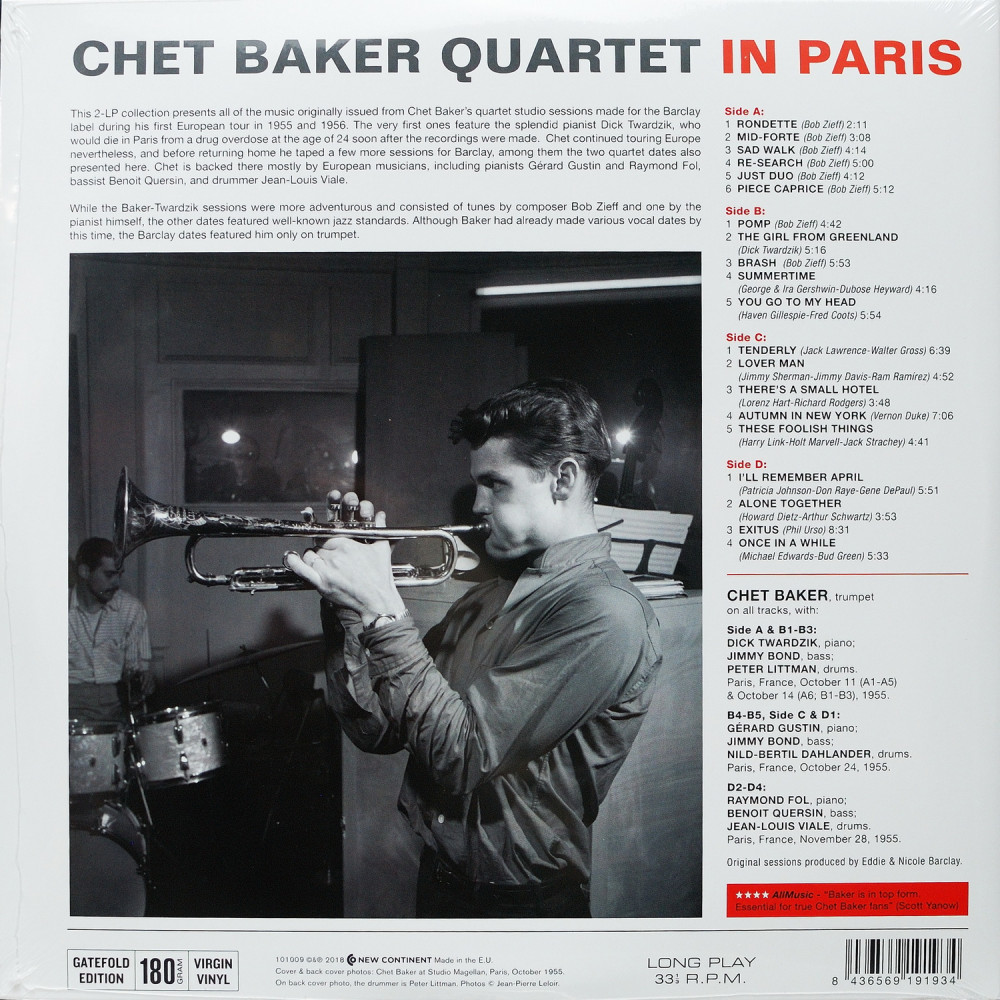 Chet Baker Quartet - In Paris (2 LP)