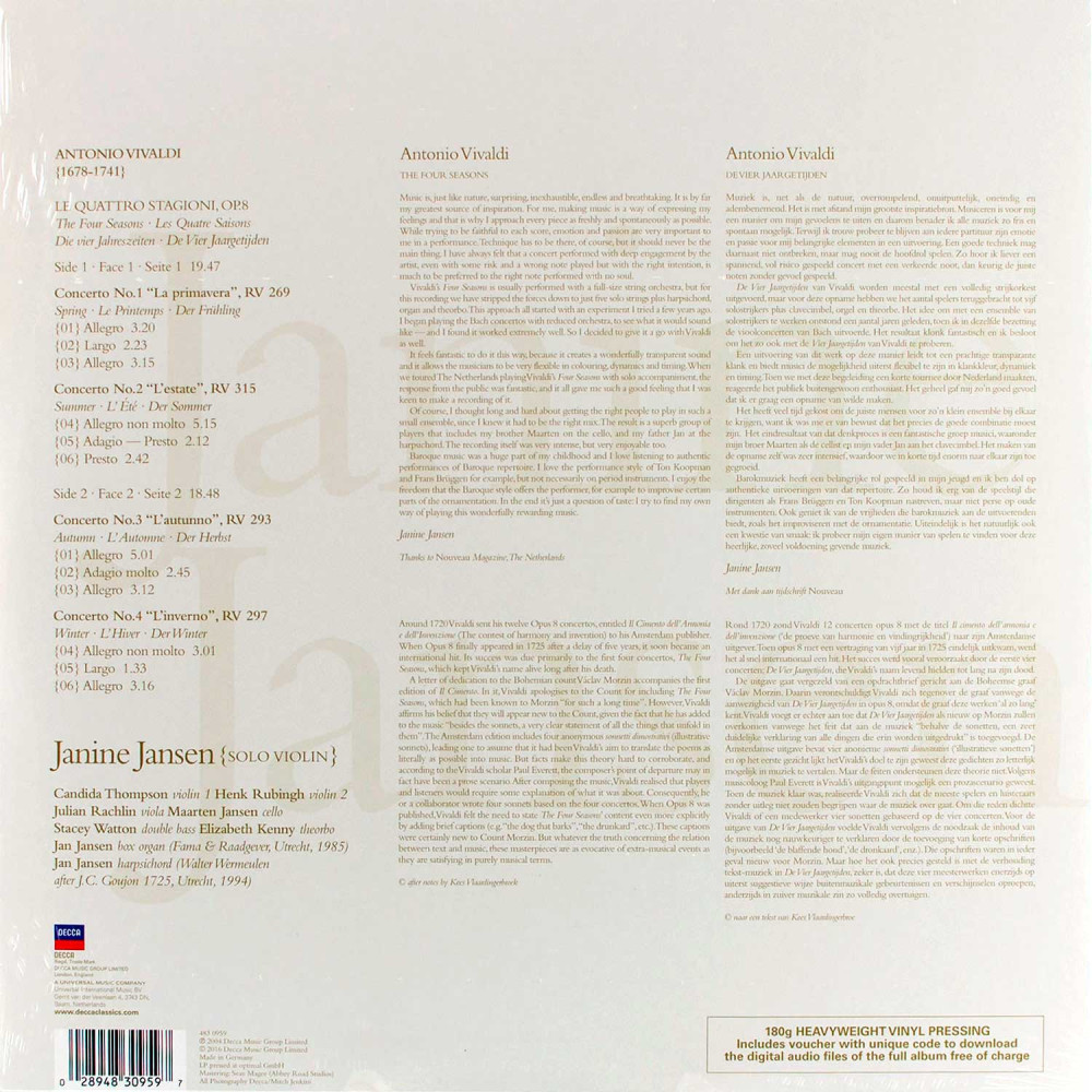 Janine Jansen - Vivaldi, The Four Seasons (LP)