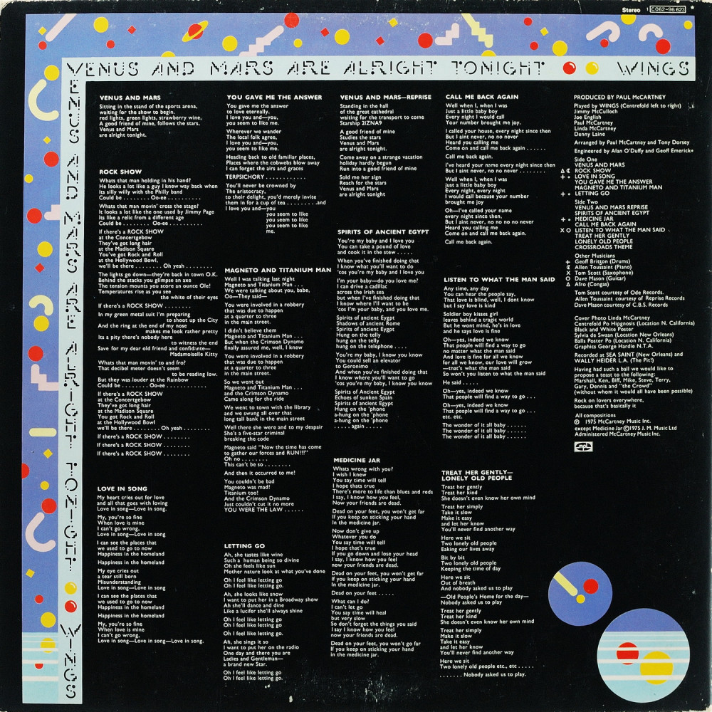 Wings - Venus And Mars (G/f) (LP)
