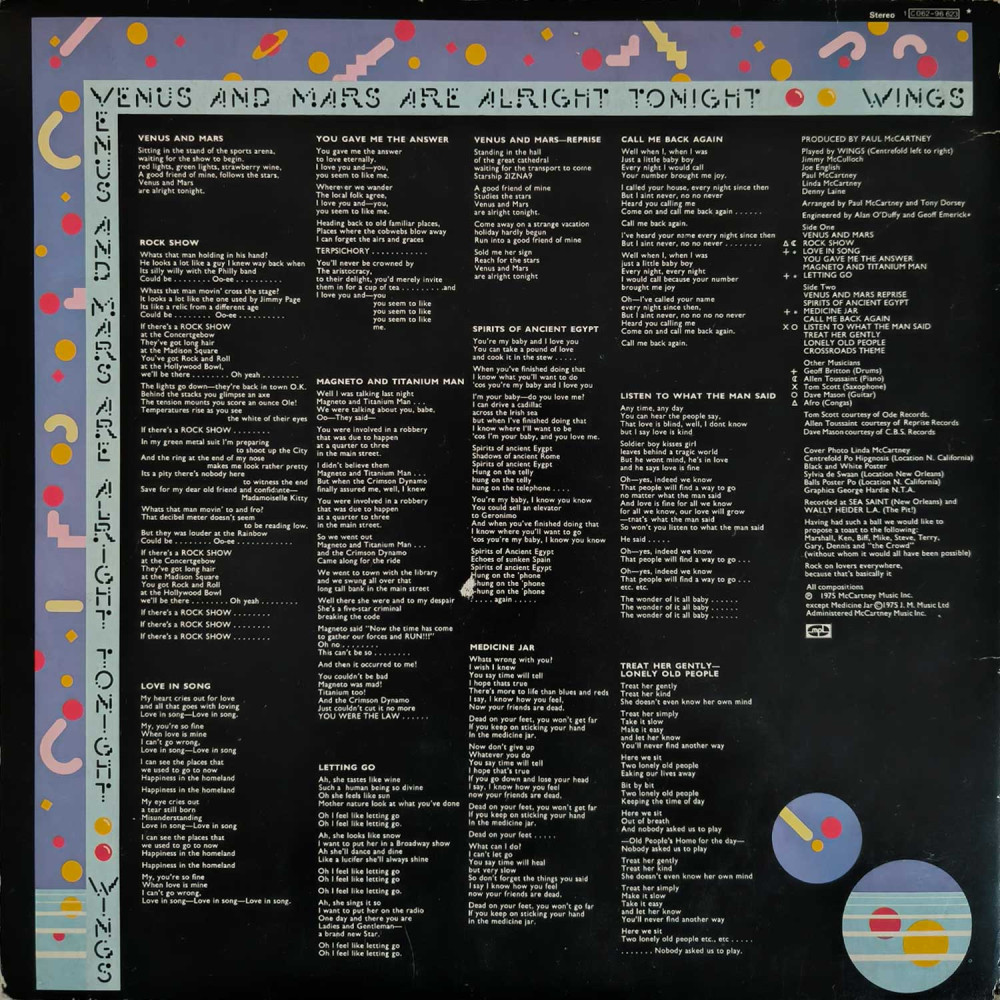 Wings - Venus And Mars (G/f) (LP)