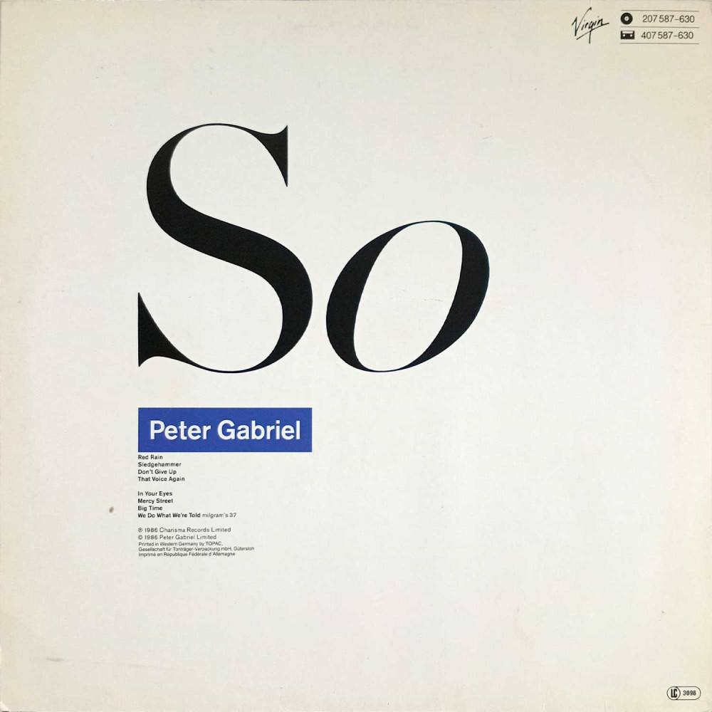 Peter Gabriel - So (LP)