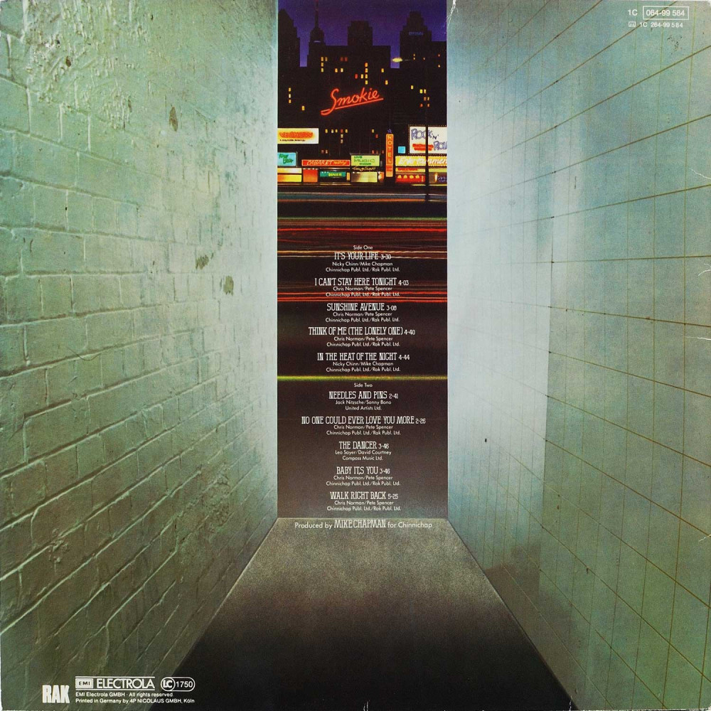 Smokie - Bright Lights & Back Alleys (1St Press) (LP)
