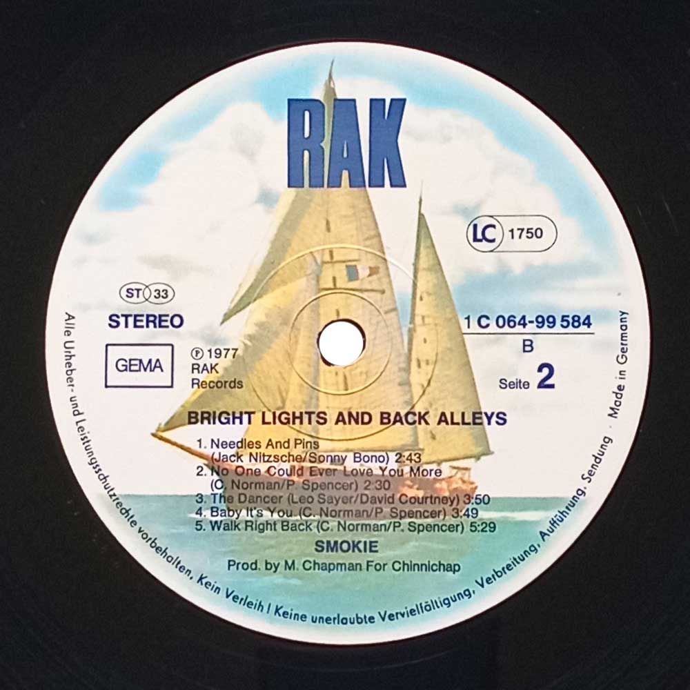 Smokie - Bright Lights & Back Alleys (1St Press) (LP)