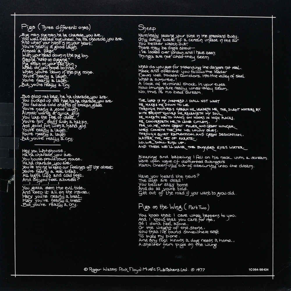 Pink Floyd, Animals (1St Press) (G/f) (Ins.) (LP)