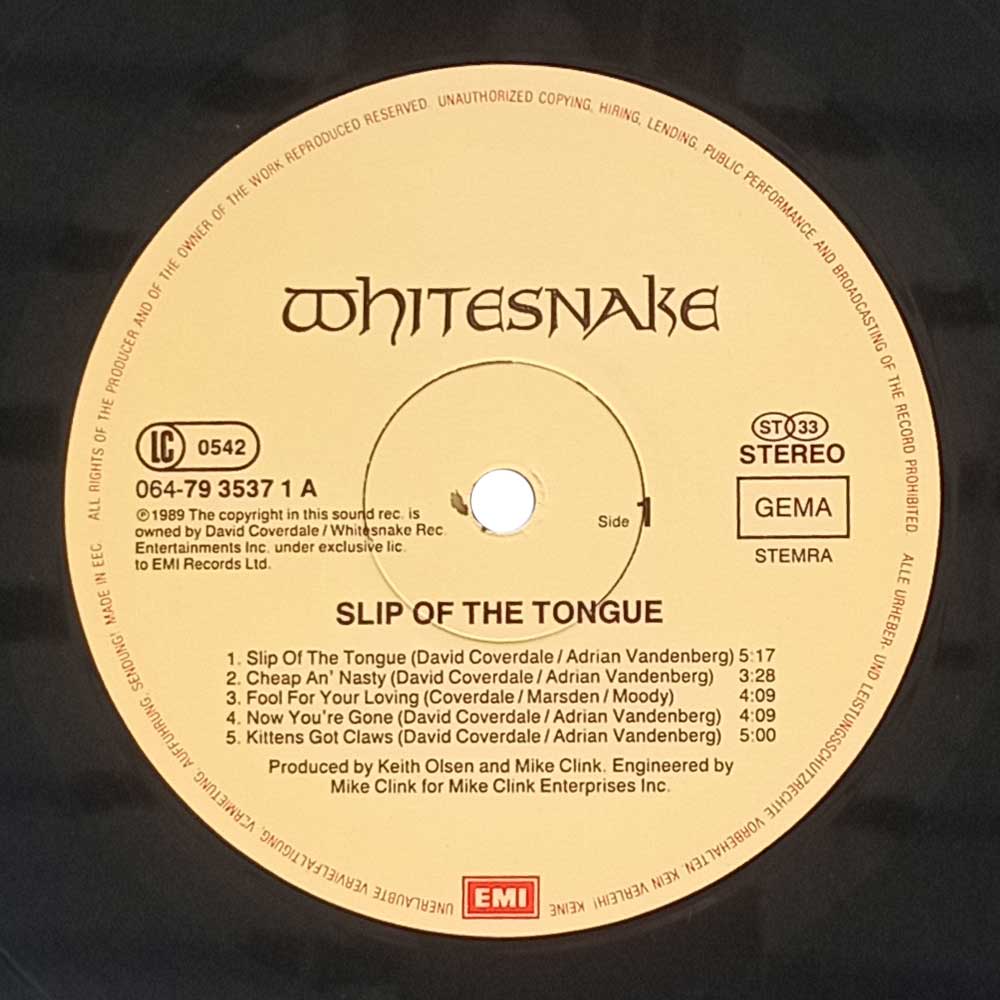 Whitesnake - Slipe Of The Tongue  (LP)