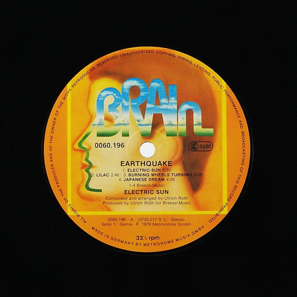 Electric Sun, Earthquake (1St Press) (Ins.) (LP)