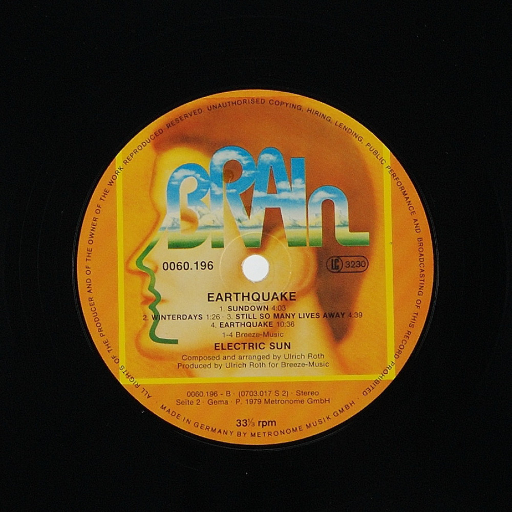 Electric Sun, Earthquake (1St Press) (Ins.) (LP)