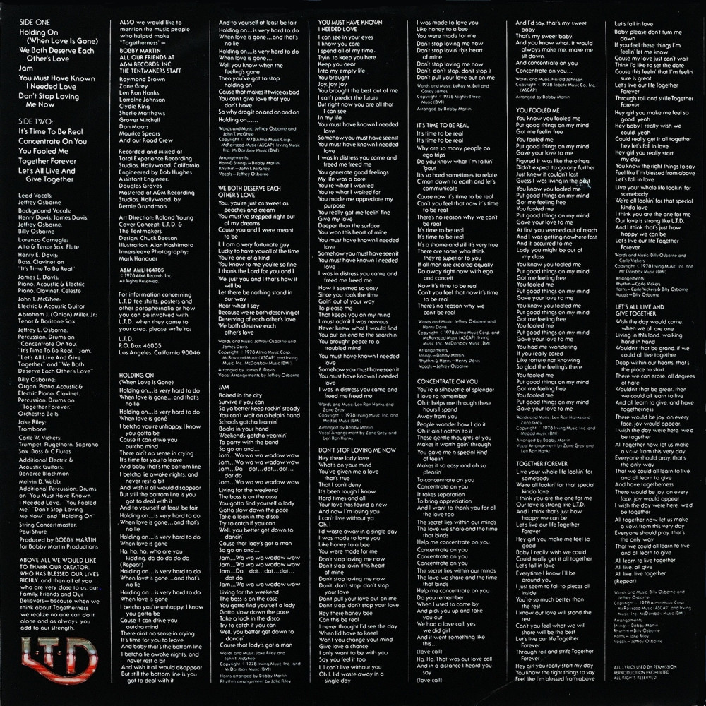 L.T.D, Togetherness (Ins.) (LP)