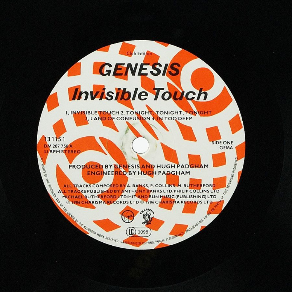 Genesis, Invisible Touch (Ins.) (Club Ed.) (LP)