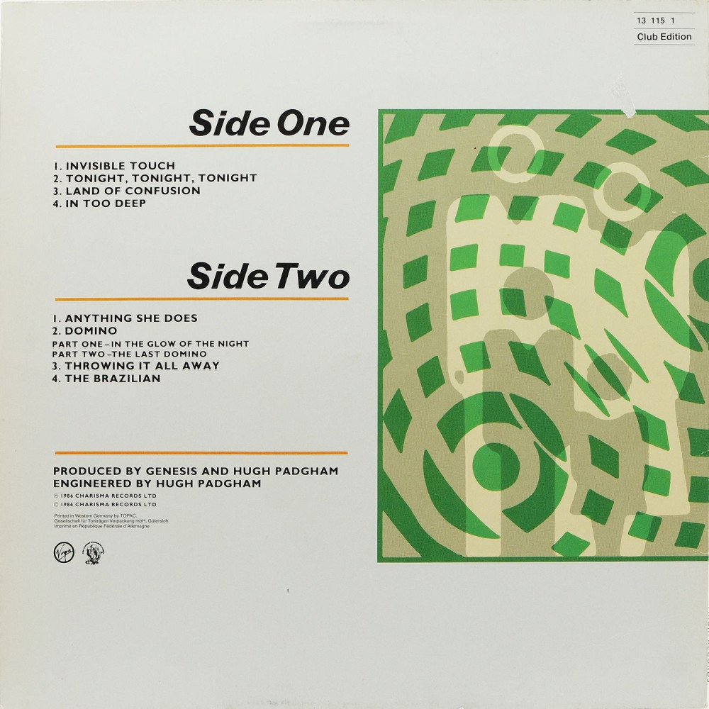 Genesis, Invisible Touch (Ins.) (Club Ed.) (LP)