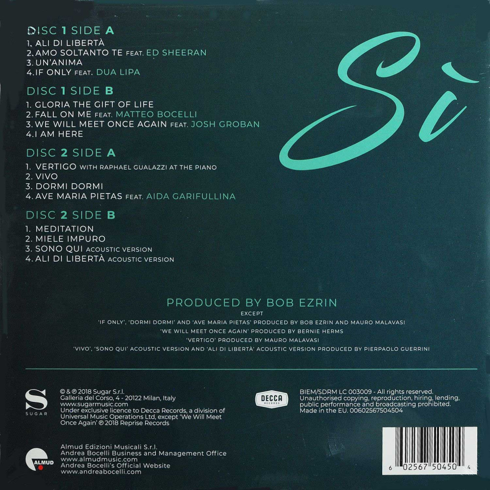 Andrea Bocelli - Si (2LP)