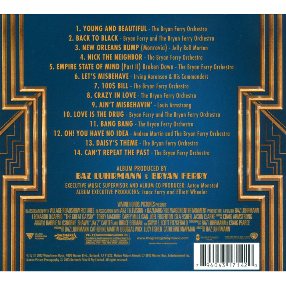 The Bryan Ferry Orchestra – The Great Gatsby Jazz Recordings (CD)