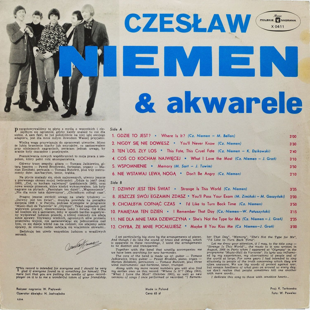 Czeslaw Niemen & Akwarele, Dziwny Jest Ten Swiat... (1967) (LP)
