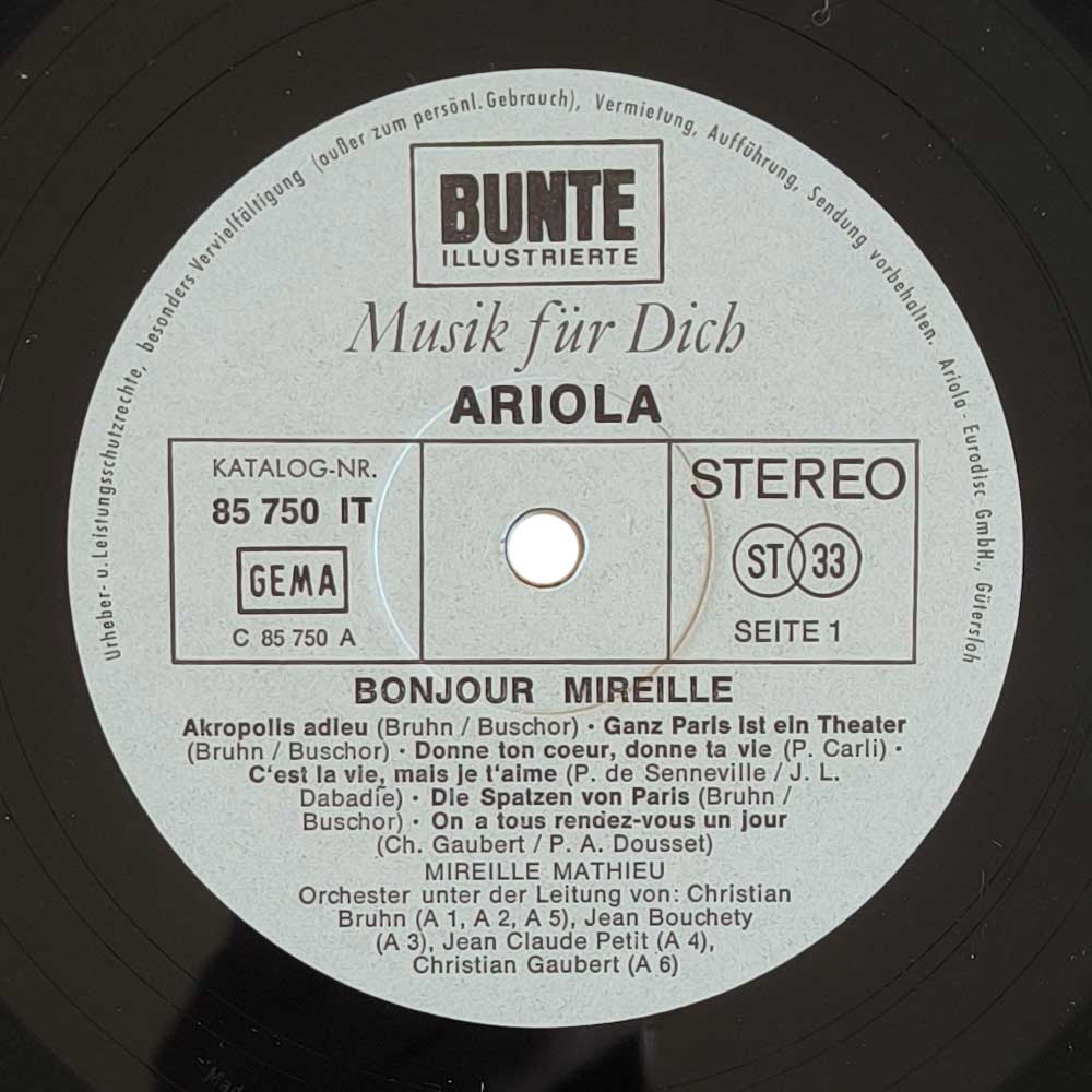 Mireille Mathieu - Bonjour Mireille (LP)