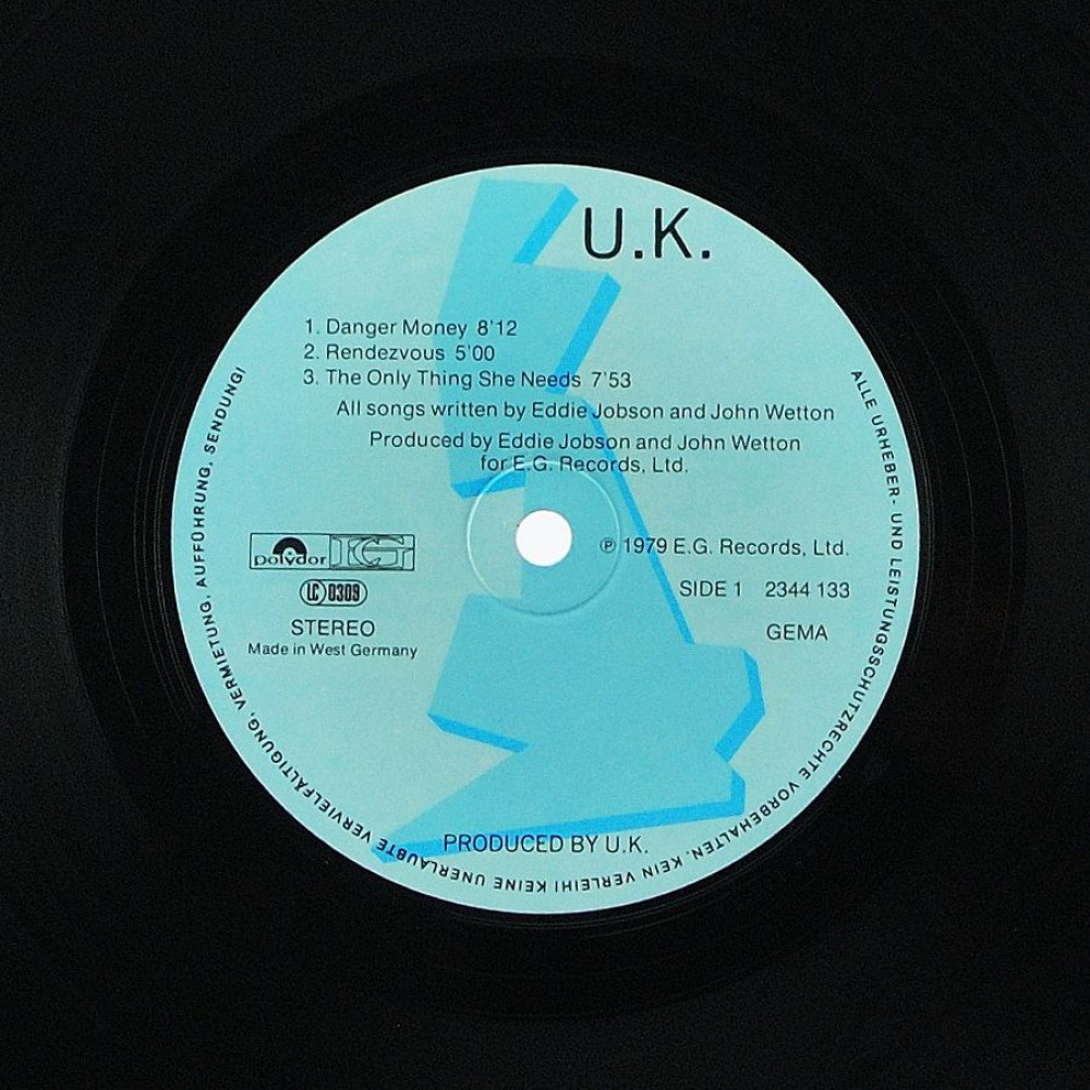 U.K., Danger Money (1St Press) (Ins.) (LP)