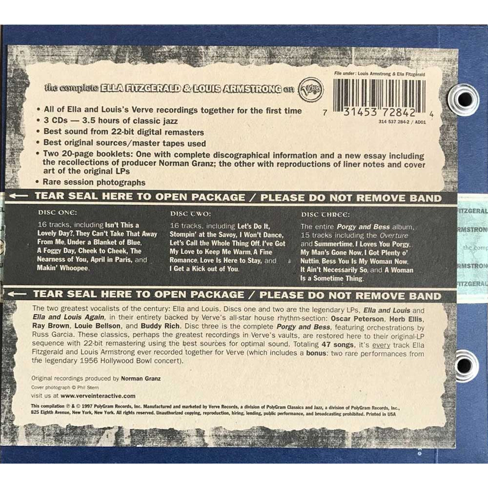 Ella Fitzgerald & Louis Armstrong - The Complete Ella Fitzgerald & Louis Armstrong On Verve (3 CD)