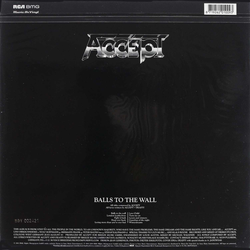 Accept - Balls To The Wall (Limited Edition Coloured Vinyl) (LP)