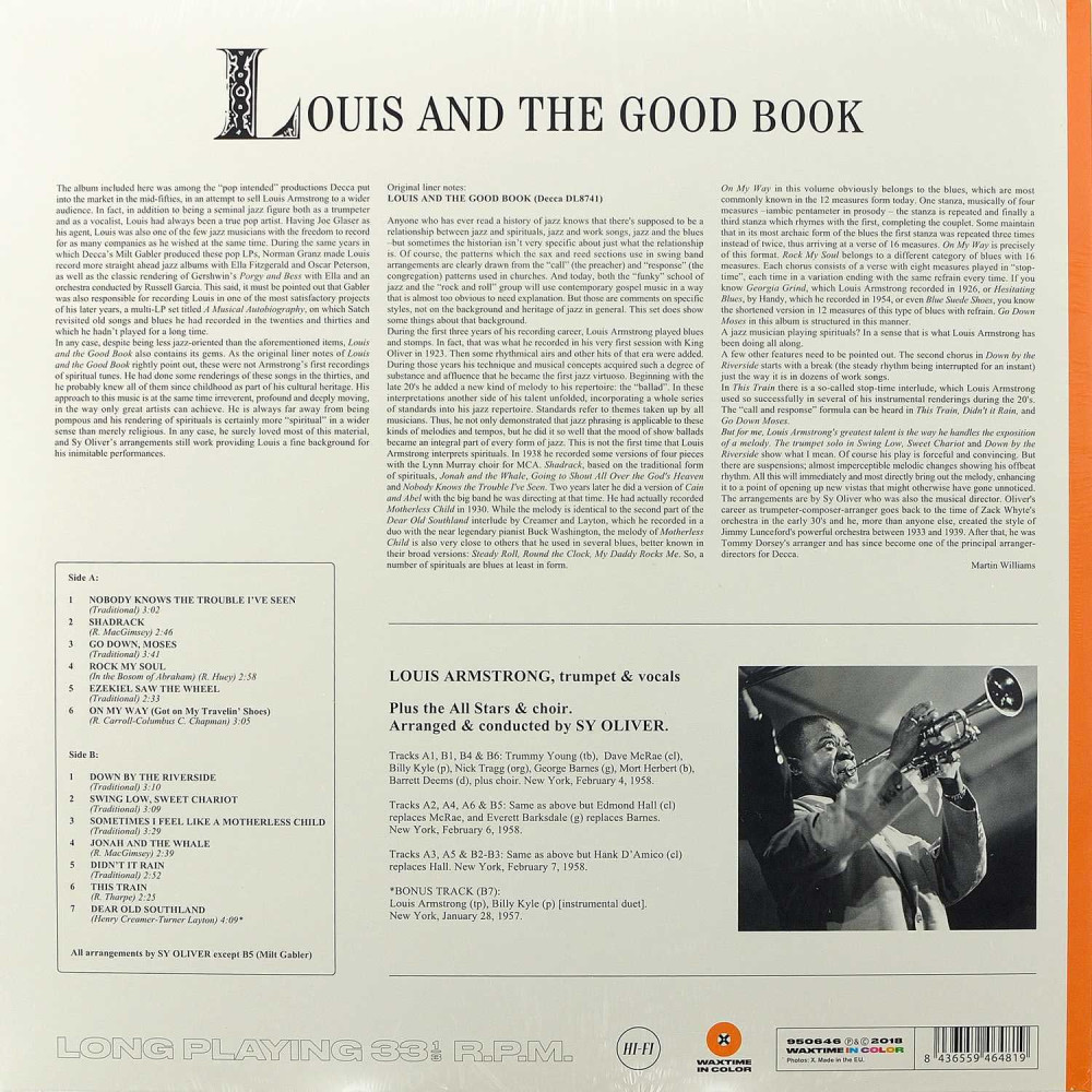 Louis Armstrong - Louis And The Good Book | Limited Edition Colored Orange Vinyl (LP)
