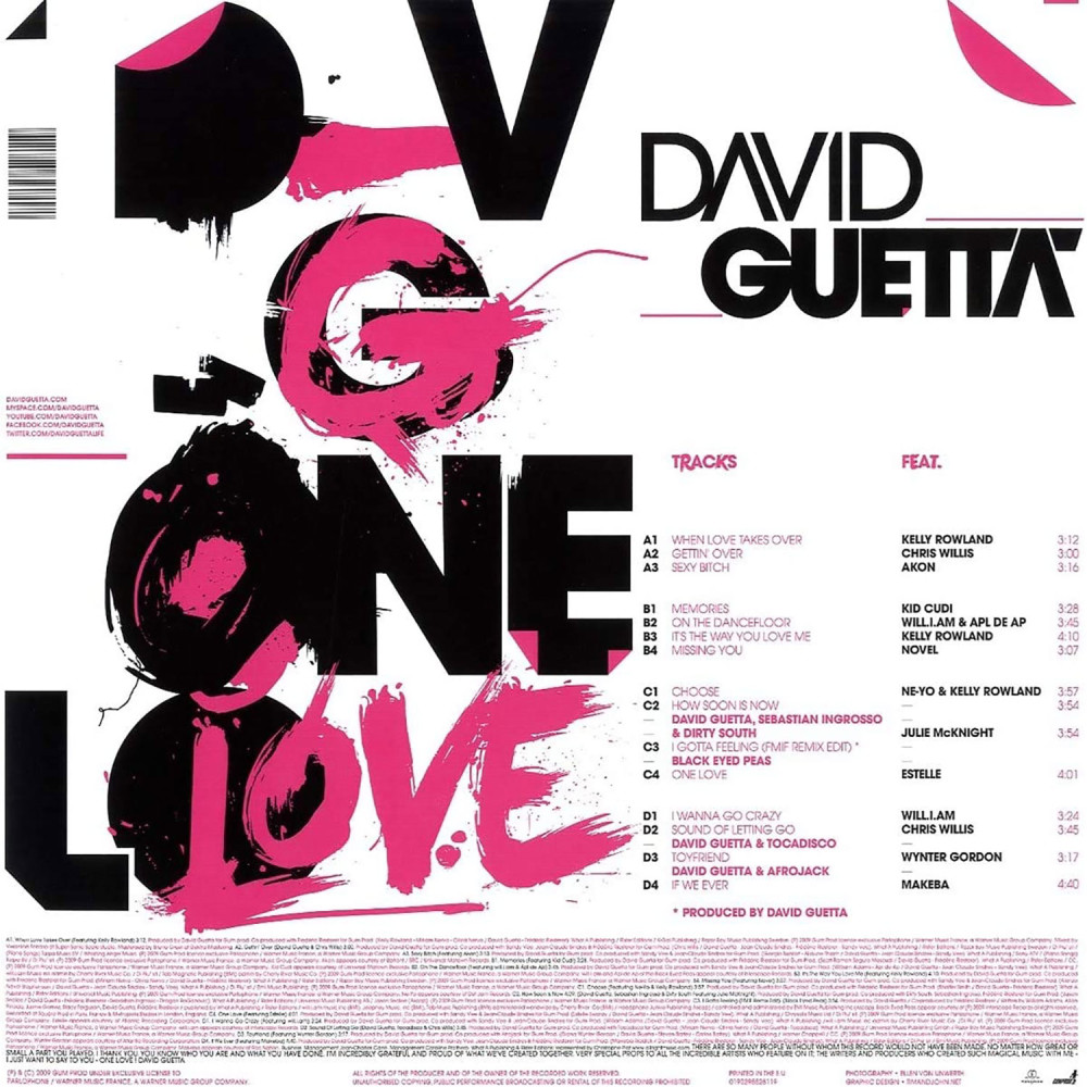 David Guetta - One Love | Limited Edition Pink Vinyl (2 LP)