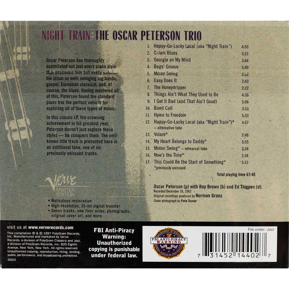 Oscar Peterson Trio - Night Train (CD)