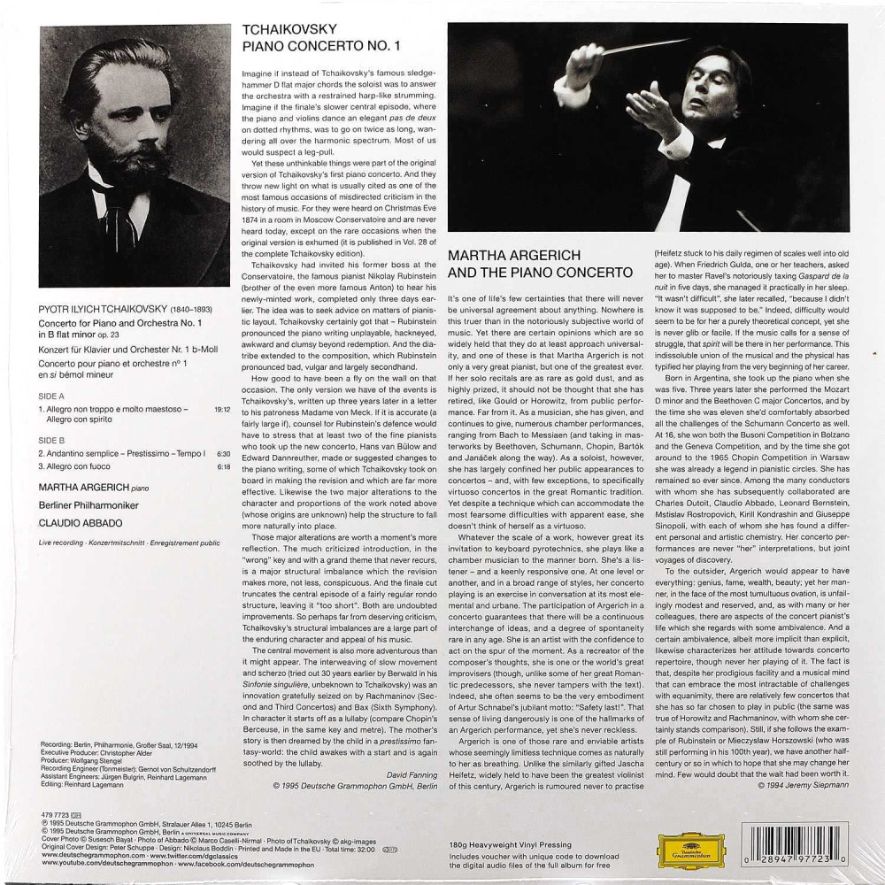 Tchaikovsky, Martha Argerich – Piano Concerto N°1 (LP)