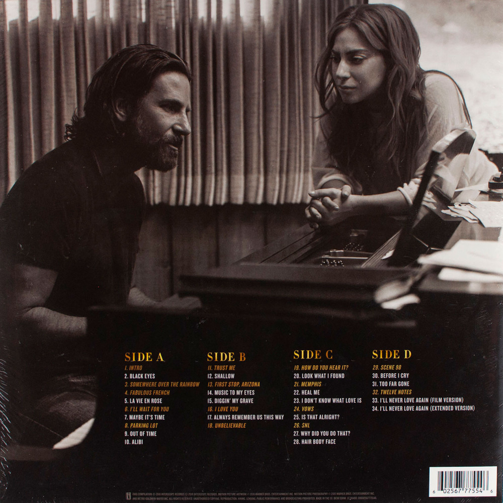 Lady Gaga And Bradley Cooper - A Star Is Born Soundtrack (2 LP)